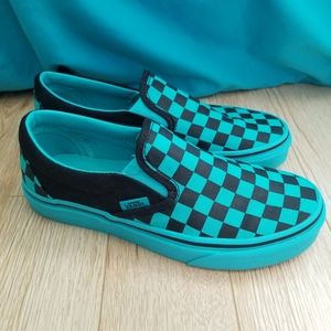 aqua and black vans